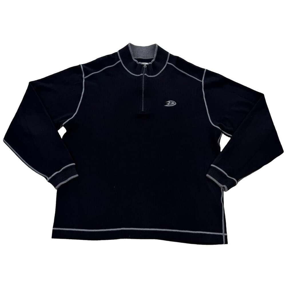 Cutter & Buck Anaheim Ducks NHL Hockey Black Quarter Zip Pullover Mens 3XL